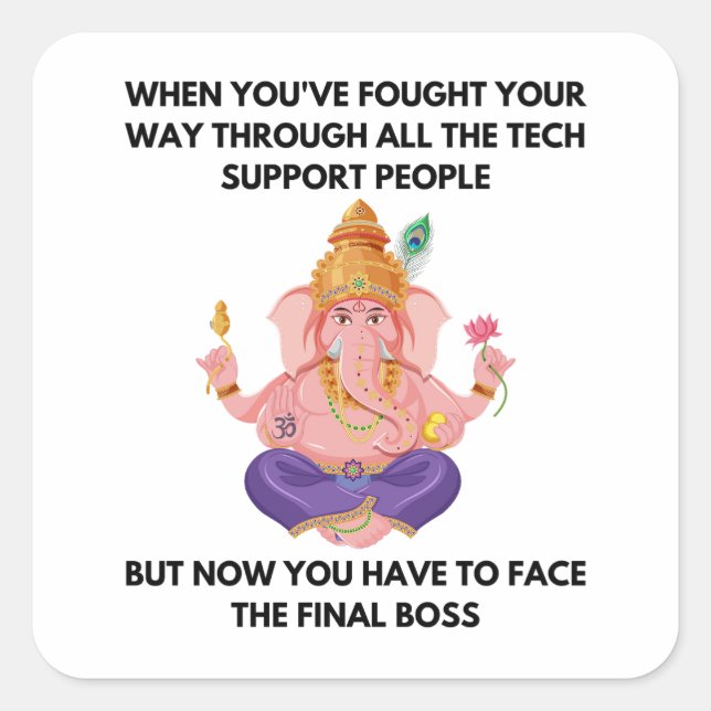 Adesivo Quadrado Melhor suporte técnico (Frente)