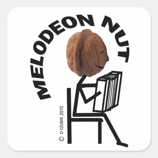 Adesivo Quadrado Melodeon Nut (Frente)