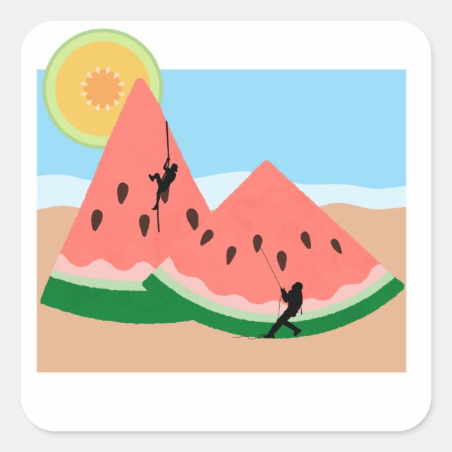 Adesivo Quadrado Melon Climber Cute Stickers (Frente)