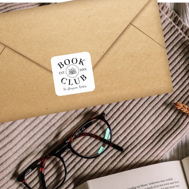 Adesivo Quadrado Membros Personalizados do Clube do Livro Fofos (Criador carregado)