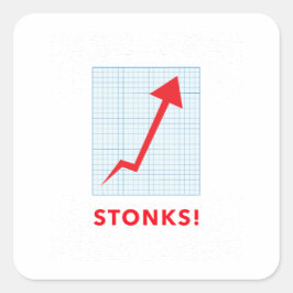 Adesivo Quadrado Meme Artwork Stonks | Business Capitalism Profit