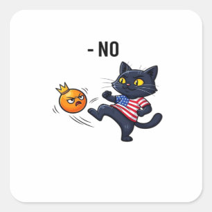 Adesivo Quadrado Meme Político Engraçado Sem Design de Gato