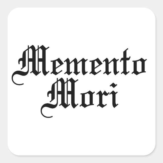 Adesivo Quadrado Memento Mori - Frase Latina (Frente)