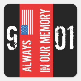 Adesivo Quadrado Memorial Black Red Sticker 911