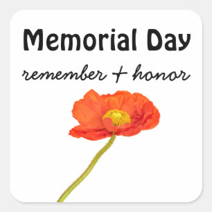 Adesivo Quadrado  Memorial Red Poppy