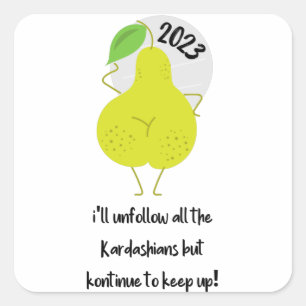 Adesivo Quadrado Memórias Engraçadas do feliz ano novo