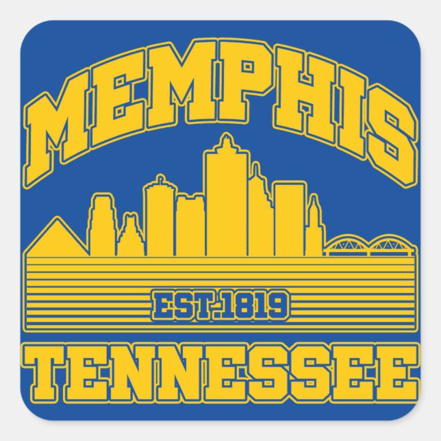 Adesivo Quadrado Memphis, Tennessee (Frente)