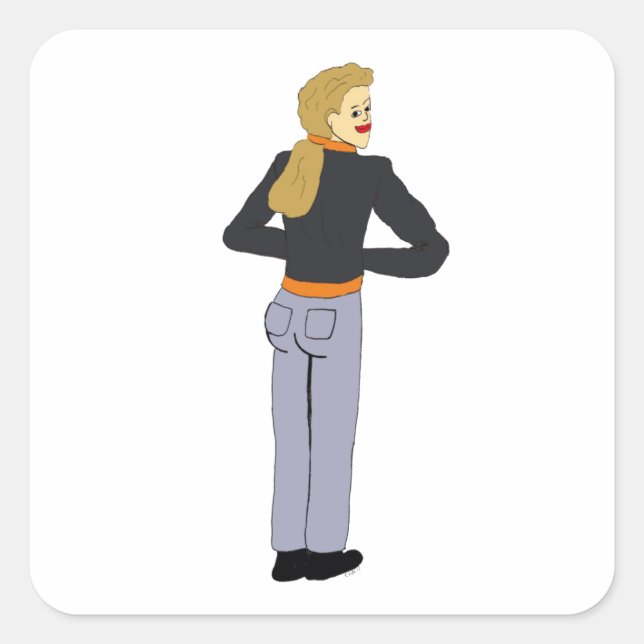 Adesivo Quadrado menina (Frente)