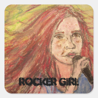 Adesivo Quadrado Menina de Rocker mais legal