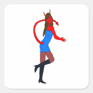 Adesivo Quadrado menina diabólica
