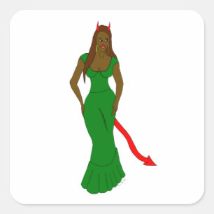 Adesivo Quadrado menina diabólica