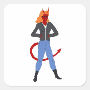 Adesivo Quadrado menina diabólica