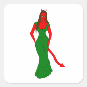 Adesivo Quadrado menina diabólica