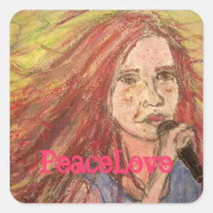 Adesivo Quadrado Menina do balancim de PeaceLove