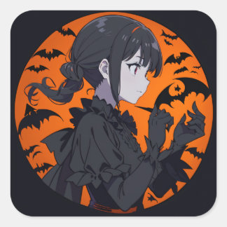 Adesivo Quadrado menina do halloween