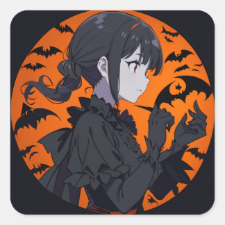 Adesivo Quadrado menina do halloween