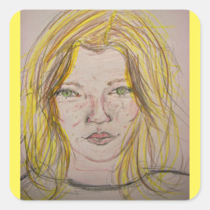 Adesivo Quadrado Menina Modelo