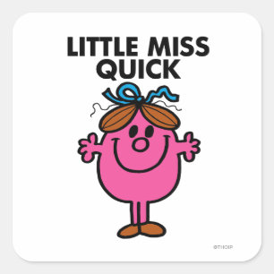 Adesivo Quadrado Menina Rápida   Letra negra