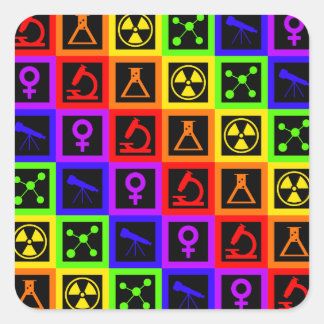 Adesivo Quadrado Meninas em Ciência