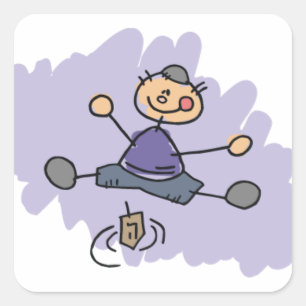 Adesivo Quadrado Menino de Dreidel