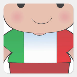 Adesivo Quadrado Menino do italiano da papoila