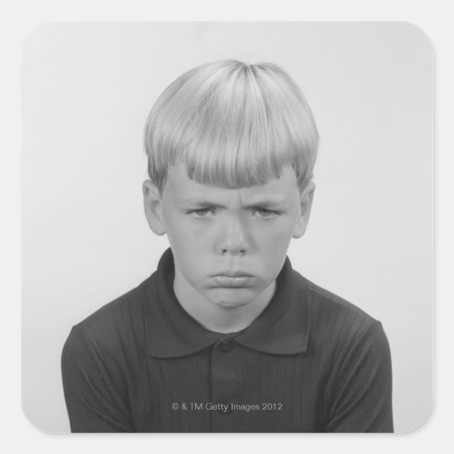 Adesivo Quadrado Menino Expressões Faciais (Frente)