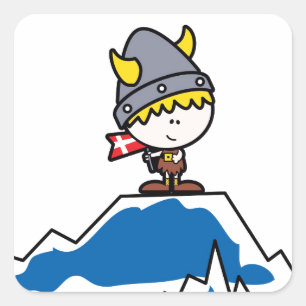 Adesivo Quadrado Menino pequeno de Viking