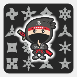 Adesivo Quadrado Menino preto de Ninja