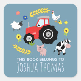 Adesivo Quadrado Meninos Azul Este Livro Pertence A Crianças De Nom