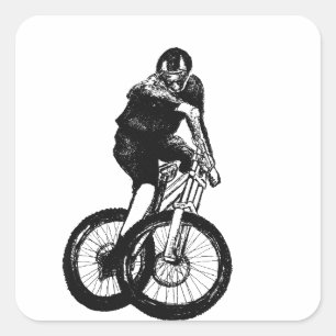 Adesivo Quadrado Meninos de montanha T Shirt apresenta MTB