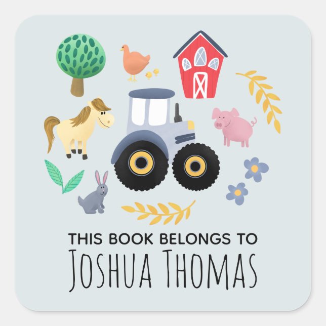 Adesivo Quadrado Meninos Fofos Este Livro Pertence A Crianças De Tr (Frente)