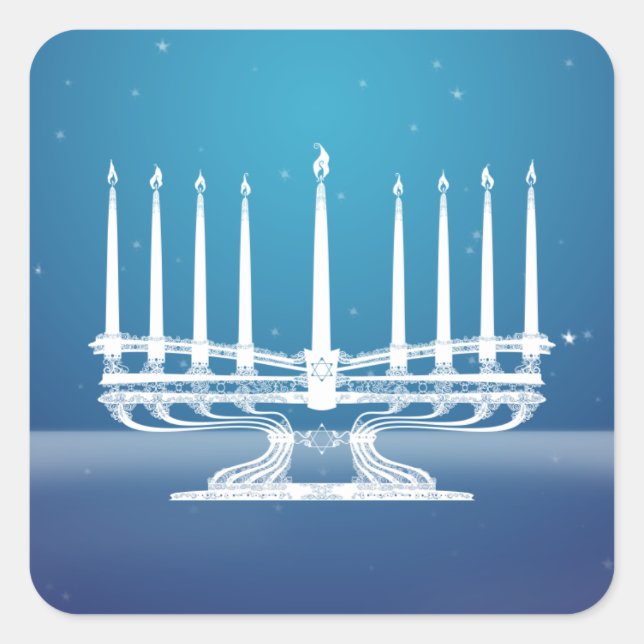 Adesivo Quadrado Menorah (Frente)