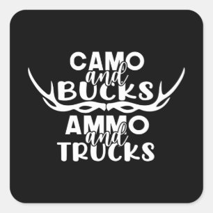 Adesivo Quadrado Mens Engraçados Caçando Camisas de Humor para Ho