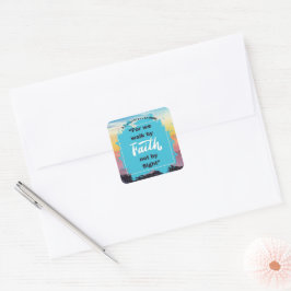 Adesivo Quadrado Mensagem de Fé - 2 Corinthians - Stickers Quadrado