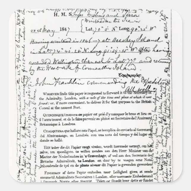 Adesivo Quadrado Mensagem de John Franklin (Frente)