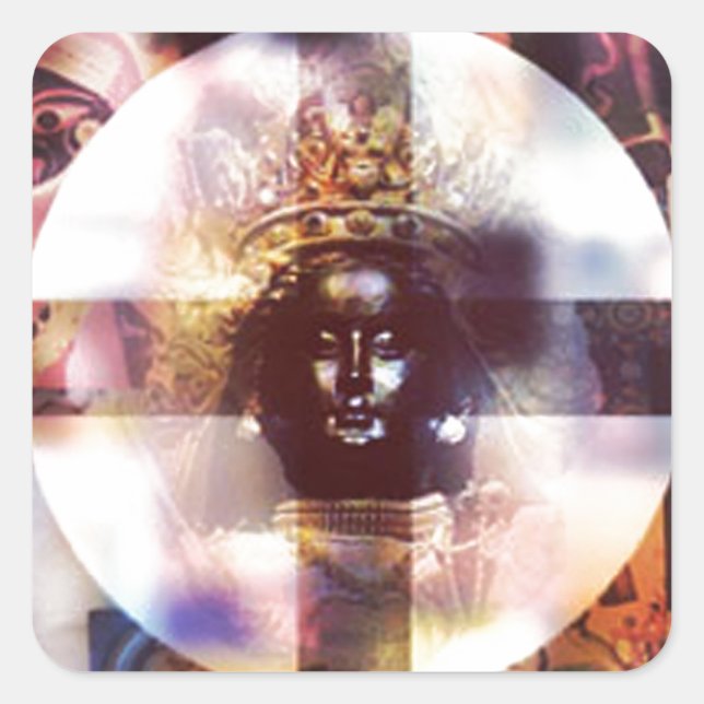 Adesivo Quadrado Mente perfeita de trovões (Frente)