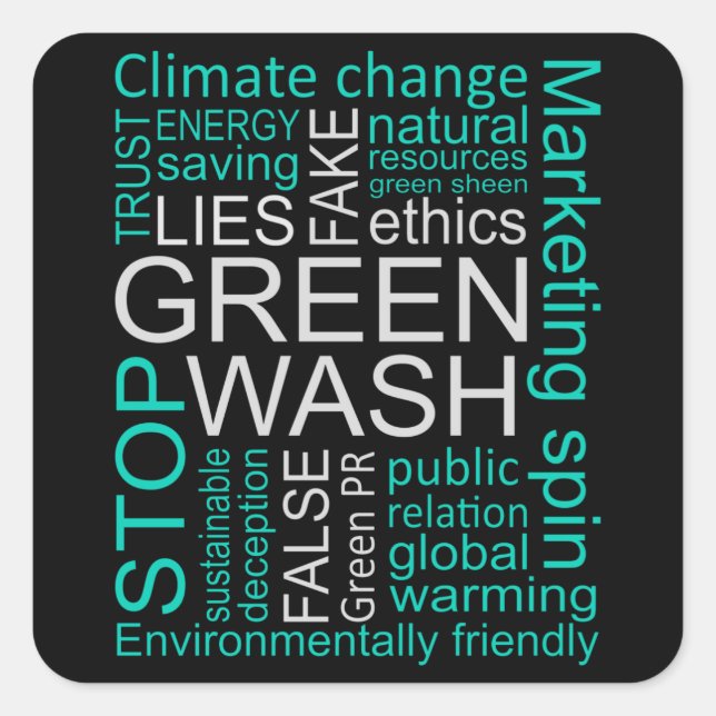 Adesivo Quadrado Mentira Falso de Lava Verde (Frente)