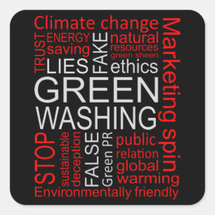 Adesivo Quadrado Mentira Falso de lavagem em Greenpeace