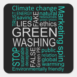 Adesivo Quadrado Mentira Falso de lavagem em Greenpeace