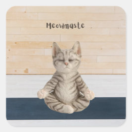 Adesivo Quadrado Meowmaste Cat Yoga Stickers