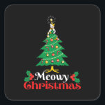 Adesivo Quadrado Meowy Christmas<br><div class="desc">Meowy natal</div>