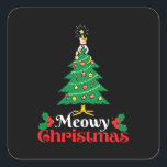 Adesivo Quadrado Meowy Christmas<br><div class="desc">Meowy natal</div>