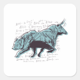 Adesivo Quadrado Mercado de ações