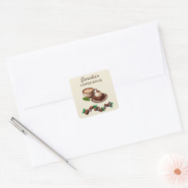 Adesivo Quadrado Mercadoria de Padaria Vintage Personalizada Arte d