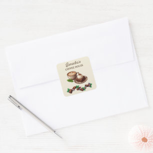 Adesivo Quadrado Mercadoria de Padaria Vintage Personalizada Arte d