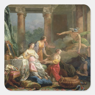 Adesivo Quadrado Mercúrio, Herse e Aglauros, 1763 (óleo na canvas)