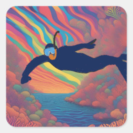 Adesivo Quadrado Mergulhão