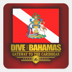 Adesivo Quadrado Mergulhe nas Bahamas 2