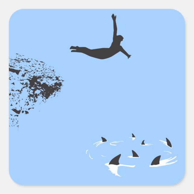 Adesivo Quadrado mergulho de cisne (Frente)