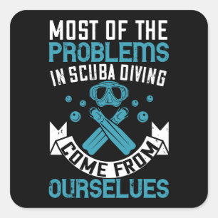 Adesivo Quadrado Mergulho - Problemas de mergulho Scuba Autofabrica